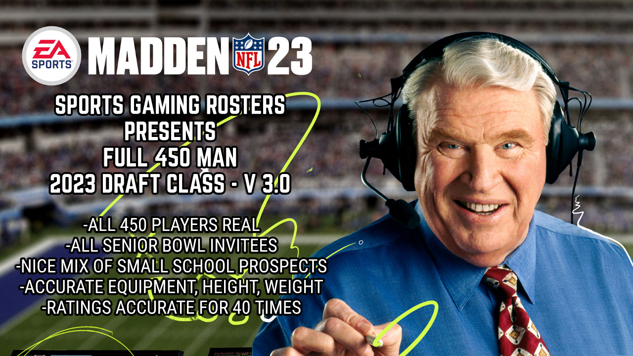 Madden NFL 23 – PS5 – Full 450 Man 2023 Draft Class v 3.0 OUT NOW!